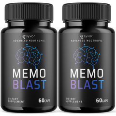 Memo Blast Nootropic All Natural Formula Brain Supplement Pills (2 Pack - 120 Capsules)