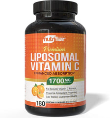 NutriFlair Liposomal Vitamin C 1700mg, 180 Capsules Fat Soluble Vit Supplements