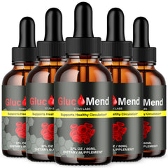 (5 Pack) Glucomend Blood Support Drops Gluco Mend Vitamin Supplement 150 Serving