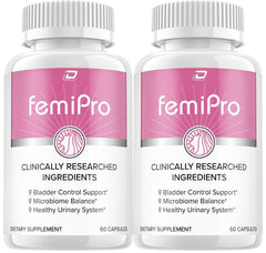 (2 Pack) FemiPro Bladder Support Supplement - Probiotic Femi Pro Pills 120 Capsules