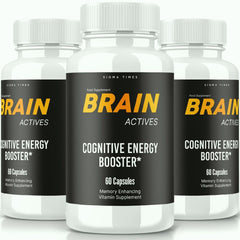 (3 Pack) Brain Actives Cognitive Brain Booster Suplement 180 Capsules