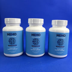 Memo Defender Nootropic Brain and Memory Supplement (3 Pack - 180 Capsules)