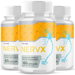 (3 Pack) NervX Nootropic All Natural Super Nerve Supplement Nerv X 180 Capsules