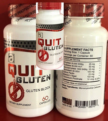 Quit Gluten Block Free 40 % Off 60 capsules Dietary Supplement Easy Digestion of