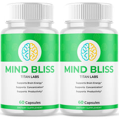 (2 Pack) Mind Bliss Pills - Brain Health & Cognitive Support Supplement 120 Capsules