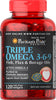 Image of Puritan's Pride Triple Omega Supplement 120 Softgels Bottle