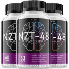 NZT-48 Brain Booster, NZT-48 Limitless Focus Nootropic (3 Pack-180 Capsules)