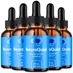 (5 Pack) Neuroquiet Ear Health Drops All Natural Neuro Quiet Vitamin 150 Servs
