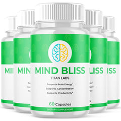 (5 Pack) Mind Bliss Pills - Brain Health & Cognitive Support Supplement 300 Capsules
