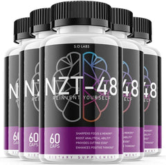 NZT-48 Brain Booster, NZT-48 Limitless Focus Nootropic (5 Pack-300 Capsules)