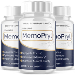 (3 Pack) MemoPryl Nootropic All Natural Brain Supplement Memo Pryl 180 Capsules