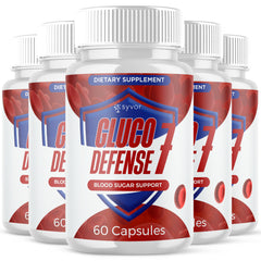 (5 Pack) Gluco Defense 7 Advanced Blood Support Formula GlucoDefens7 300 Capsule