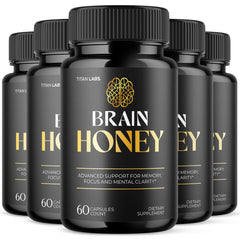(5 Pack) Brain Honey Nootropic Natural Brain Supplement Brain Honey 300 Capsules