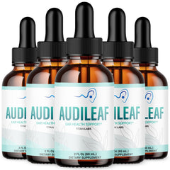 (5 Pack) Audileaf Ear Health Support Drops Natural Audi Leaf Vitamin 150 Serving
