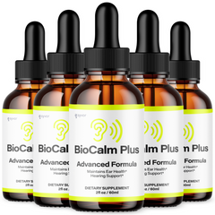 (5 Pack) BioCalm Plus Ear Health Support Drops All Natural Bio Calm 300 Servings