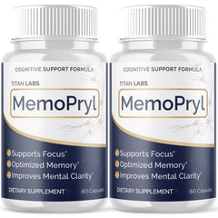 (2 Pack) MemoPryl Nootropic All Natural Brain Supplement Memo Pryl 120 Capsules