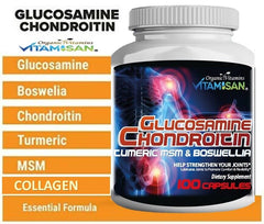 Glucosamine Chondroitin Turmeric MSM Triple Strength Joint Support 2800mg 100 c