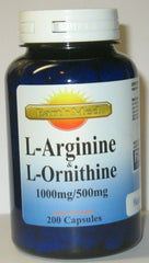 Vitamins Because L-Arginine and L-Ornithine 1000mg/500mg - 200 Capsules