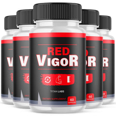 (5 Pack) Red Vigor Pills Advanced Male Support Supplement RedVigor 300 Capsules