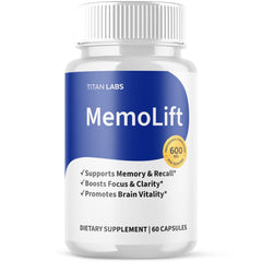 (1 Pack) MemoLift Pills - Brain Health & Cognitive Support Supplement 60 Capsules