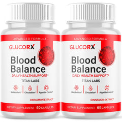 (2 Pack) GlucoRX Advanced Blood Health Support Supplement Gluco RX 120 Capsules