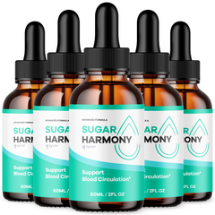 Sugar Harmony Blood Support Drops Advanced Vitamin Supplement 150 Servs (5 Pack)
