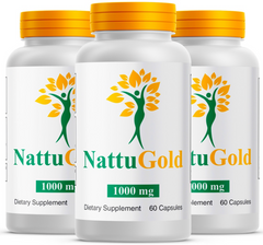 Nattu Gold Weight Loss Pills, NattuGold Supplement Capsules ( 3 pack 180 caps)