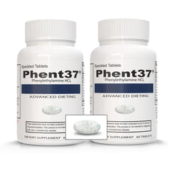 Phent37 Speckled Tablets Appetite Control, Fat Burner Phenylethylamine Energy (2 Pack-120 Tablet)