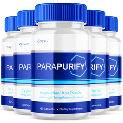 Parapurify Natural Cleanse Advanced Gut Support Vitamin Supplement Pills (5 Pack - 300 Capsules)