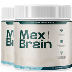 (2 Pack) Max Brain Powder Natural Brain Support Supplement MaxBrain 60 Servings