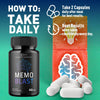 Image of Memo Blast Nootropic All Natural Formula Brain Supplement Pills (2 Pack - 120 Capsules)