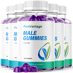 (5 Pack) Pure Vantage ACV Gummys Male Health Support Supplement 300 Gummies