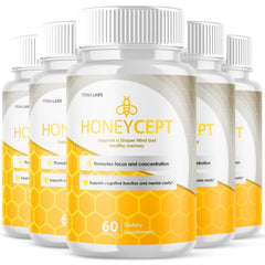(5 Pack) Honeycept Nootropic All Natural Brain Supplement Honey Cept 300 Capsule
