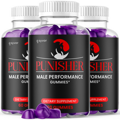 (3 Pack) Punisher Male Gummy Advanced Formula Max Support Supplement 180 Gummies