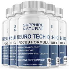 Neuro Tech IQ Brain Supplement, Neuro Tech Focus Formula (5 Pack-300 Capsules)