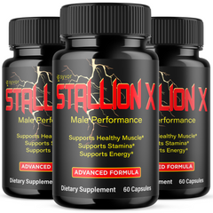 (3 Pack) Stallion X Advanced Male Pills StallionX Formula Supplement 180 Capsule