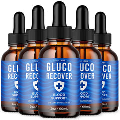 (5 Pack) Gluco Recover Blood Support Drops GlucoRecover Supplement 150 Servings