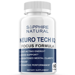 Neuro Tech IQ Brain Supplement, Neuro Tech Focus Formula (1 Pack-60 Capsules)