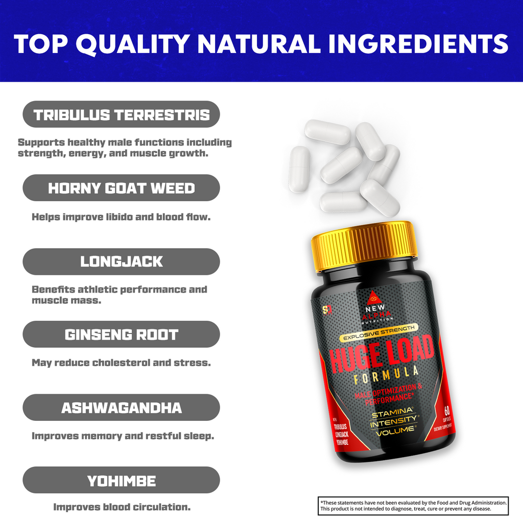 Load Capsules Huge Load Supplement Pills (5 Pack - 300 Capsules)
