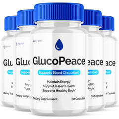 GlucoPeace Blood Support Gluco Peace Glycogen Supplement (5 Pack - 300 Capsules)