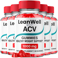 LeanWell Keto ACV Gummies 1000MG LeanWell Formula Vitamin (5 Pack-300 Gummies)
