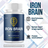 Image of Iron Brain Nootropic All Natural Formula Brain Supplement (3 Pack - 180 Capsules)