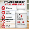 Image of 10X Health Vitamin D3 K2 - Support Bone Health, Heart and Teeth - 60 Capsules