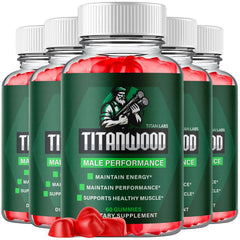 (5 Pack) Titanwood Gummy Advanced Male Support Supplement Titan Wood 300 Gummies