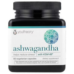 Youtheory Ashwagandha Dietary Supplement - 60 Vegetarian Capsules
