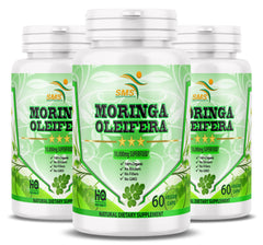 Moringa Oleifera Leaf Organic Extract 10,000mg Serving 100% Pure (3 Pack -  180 Capsules)