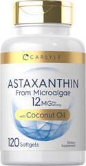 Astaxanthin 12mg | 120 Softgels | from Microalgae, with Coconut Oil | by Carlyle
