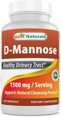 Best Naturals D-Mannose Urinary Tract Cleanse Supplement - 120 Capsules