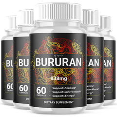 (5 Pack) Bururan Male Support Supplement Advanced Formula Buru Ran 300 Capsules