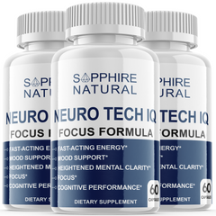 Neuro Tech IQ Brain Supplement, Neuro Tech Focus Formula (3 Pack-180 Capsules)